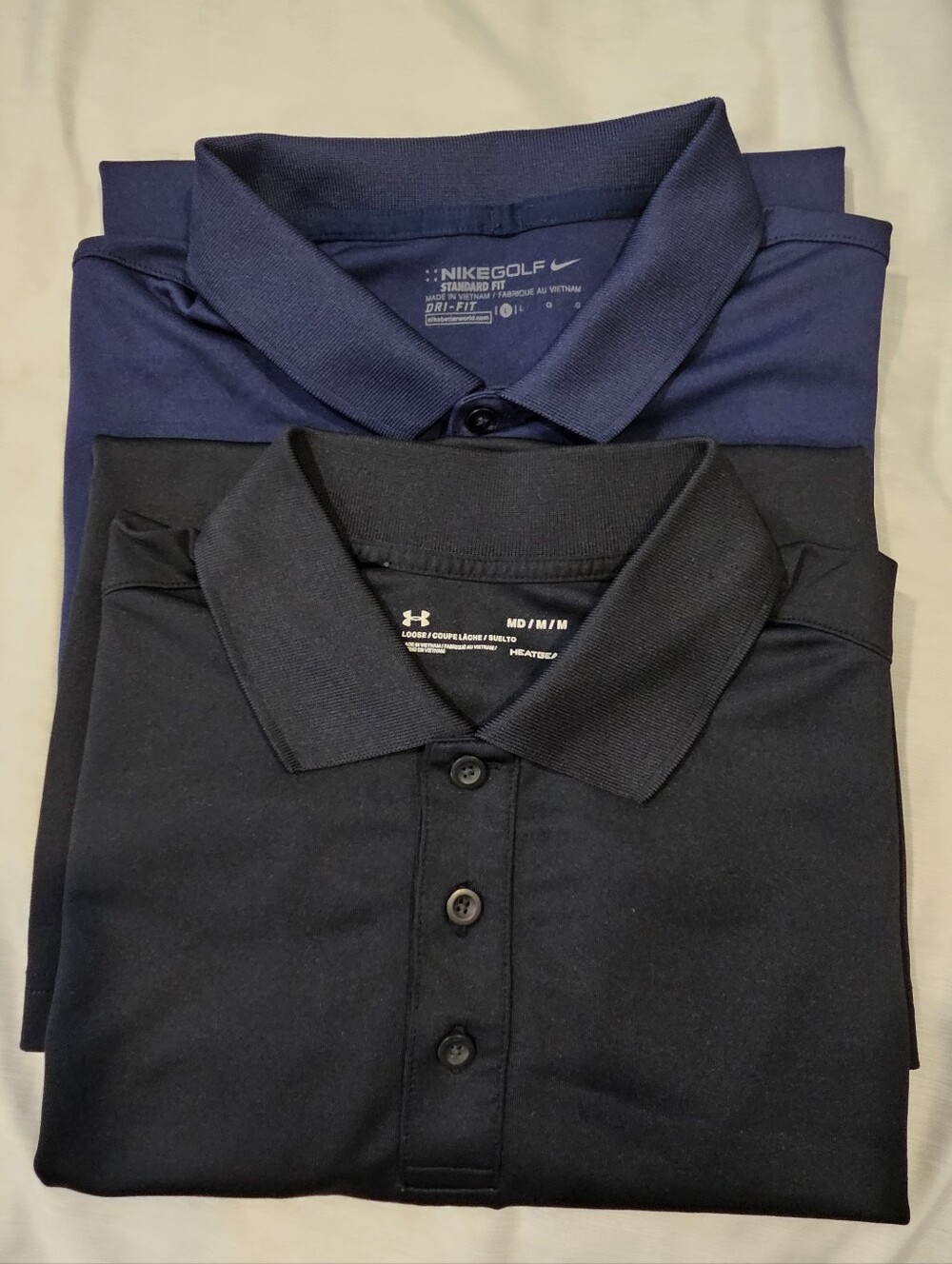 Nike L and Under Armour M Golf Shirts